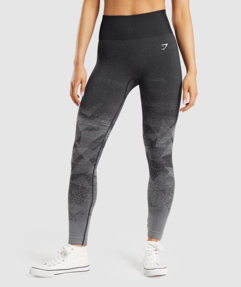 Women's Gymshark Adapt Ombre Seamless Leggings Black | CA 71605D